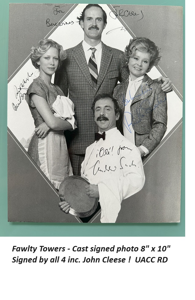 Fawlty Towers photo cast signed John Cleese portrait x4 UACC RD