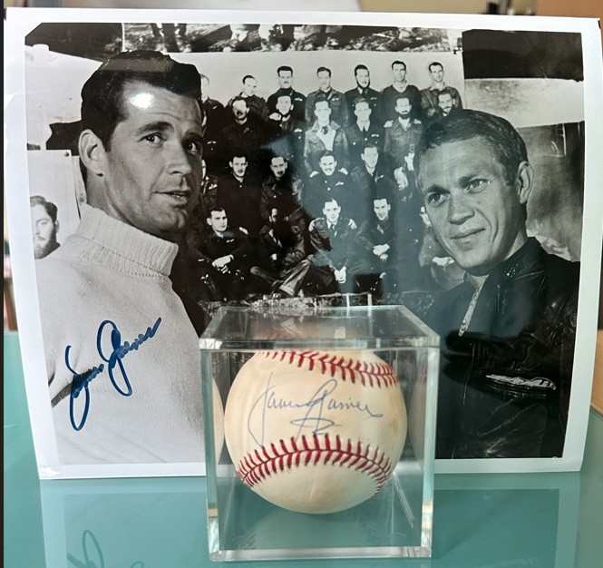 James Garner THE GREAT ESCAPE 1963 signed Baseball and photo