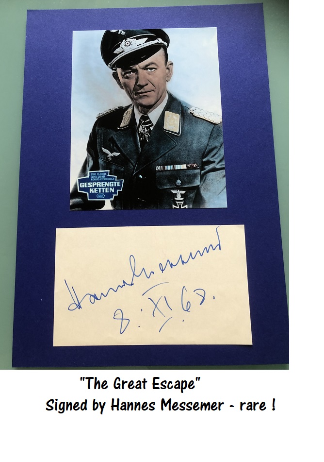 The Great Escape Hannes Messemer signed photo