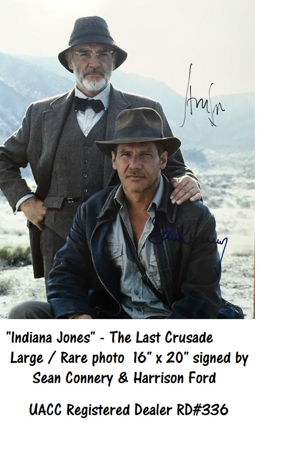 Indiana Jones Last Crusade Harrison Ford Sean Connery Signed