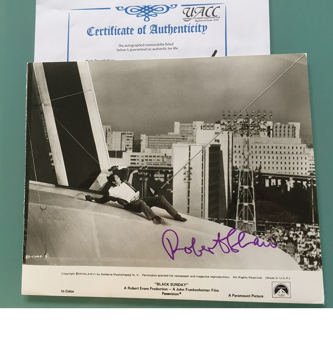 JAWS Robert Shaw James Bond Signed photo Rare