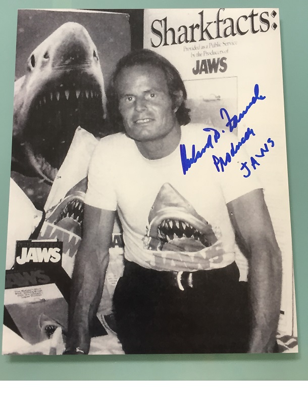 JAWS Richard Zanuck signed photo Shark PRODUCER - RARE !