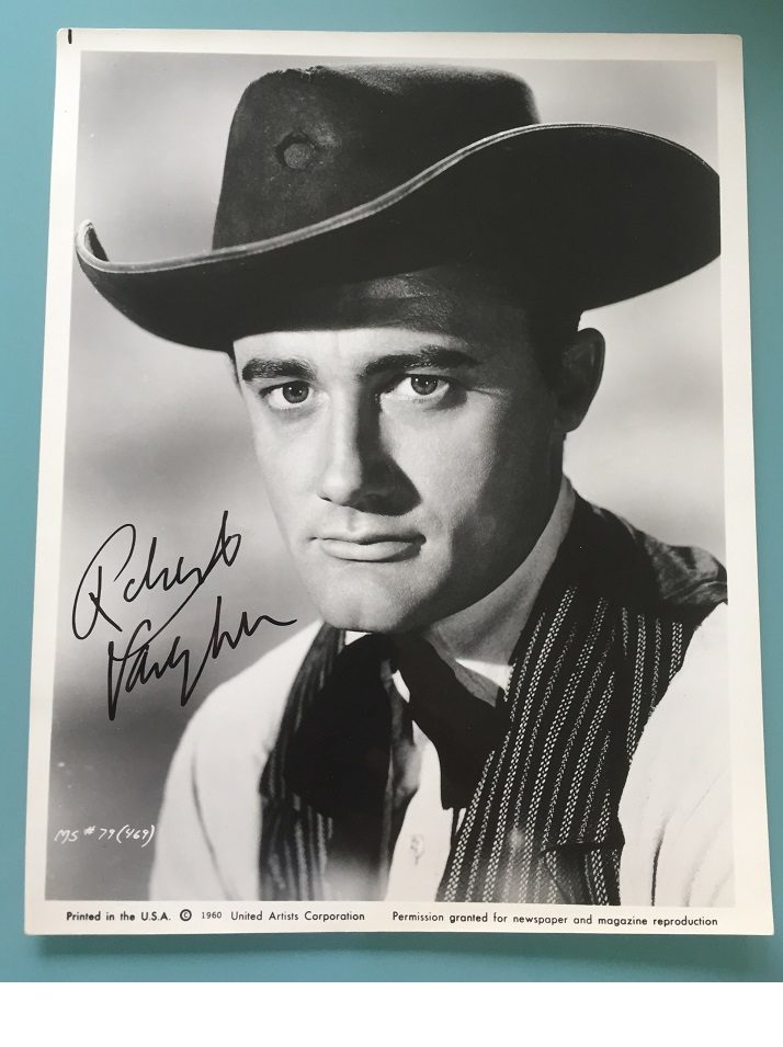 The Magnificent Seven Robert Vaughn signed PRESS photo UACC RD