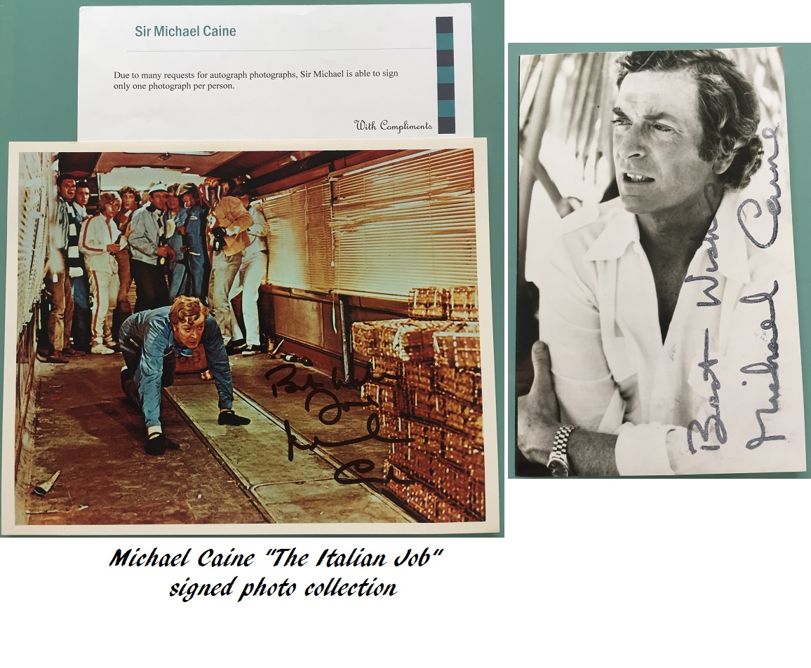 Michael Caine THE ITALIAN JOB signed photo collection