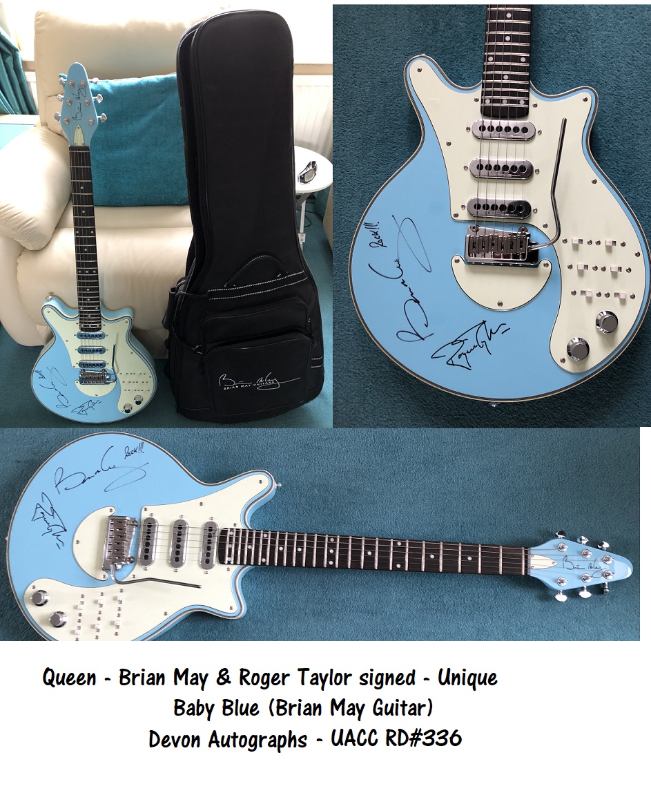 QUEEN Brian May Roger Taylor signed Signature Model Guitar