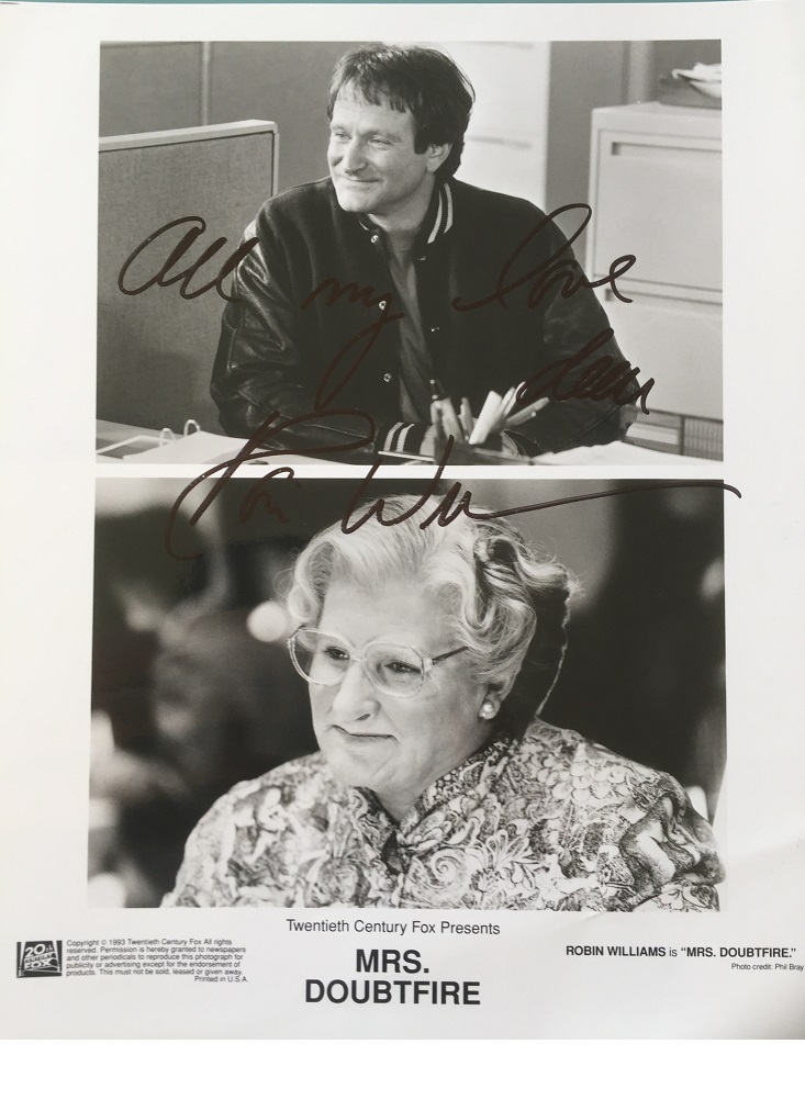 Robin Williams MRS DOUBTFIRE comedian signed photo UACC RD