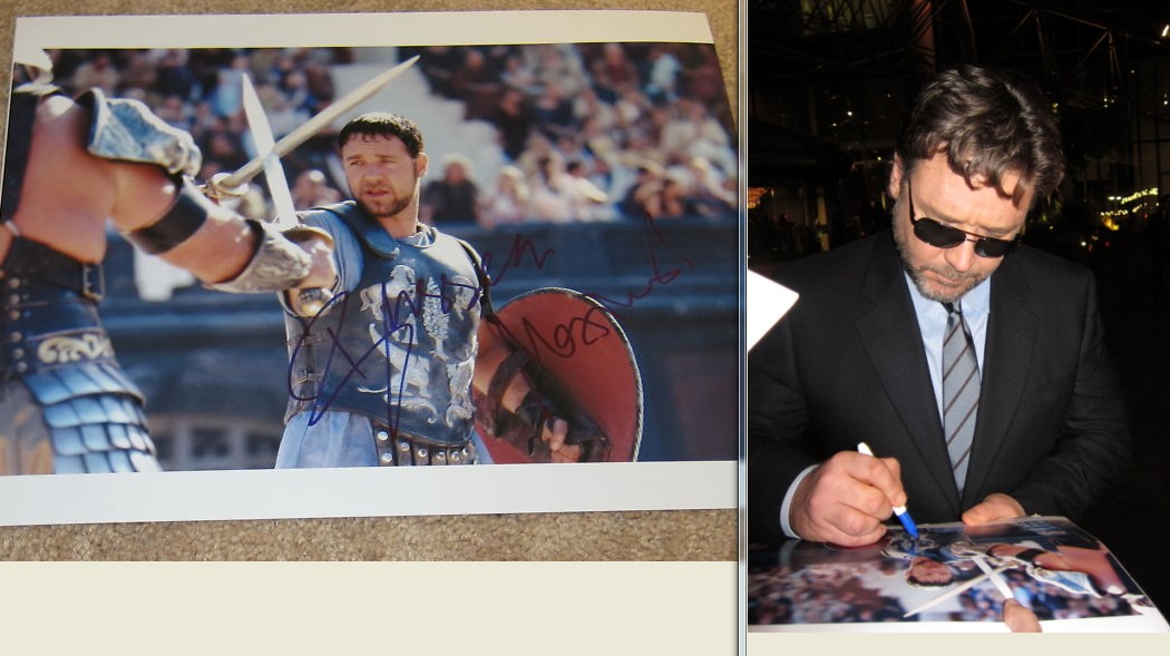Russell Crowe GLADIATOR signed photo UACC RD