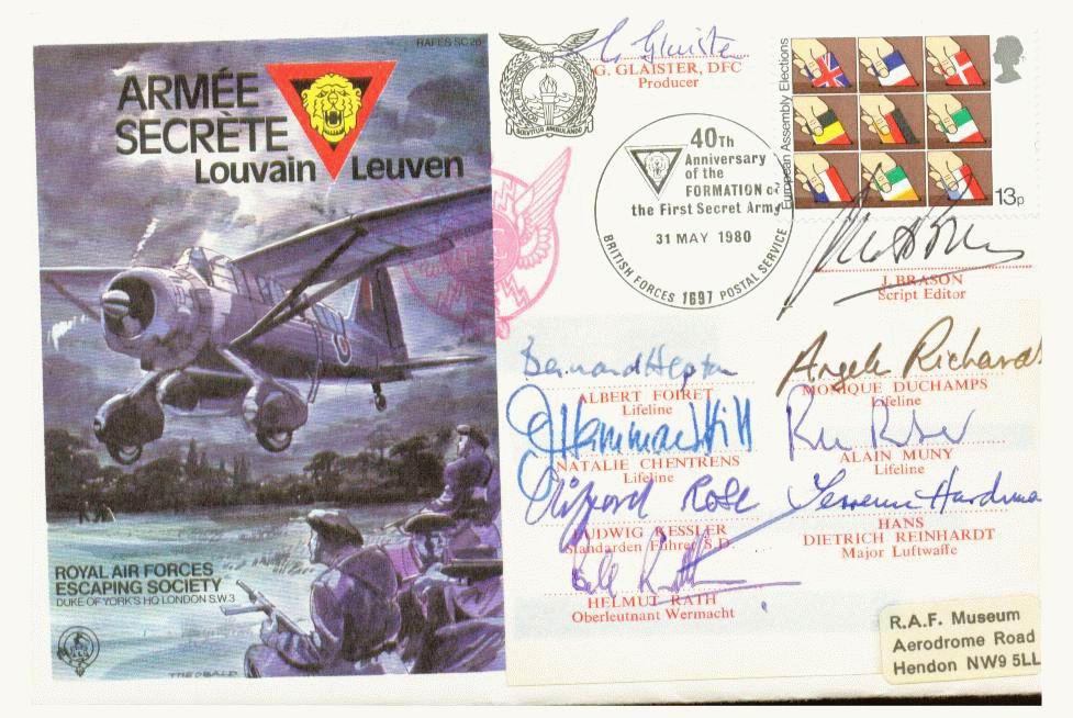 Secret Army Cast First Day Cover Hepton Rose Glaister Signed x 9