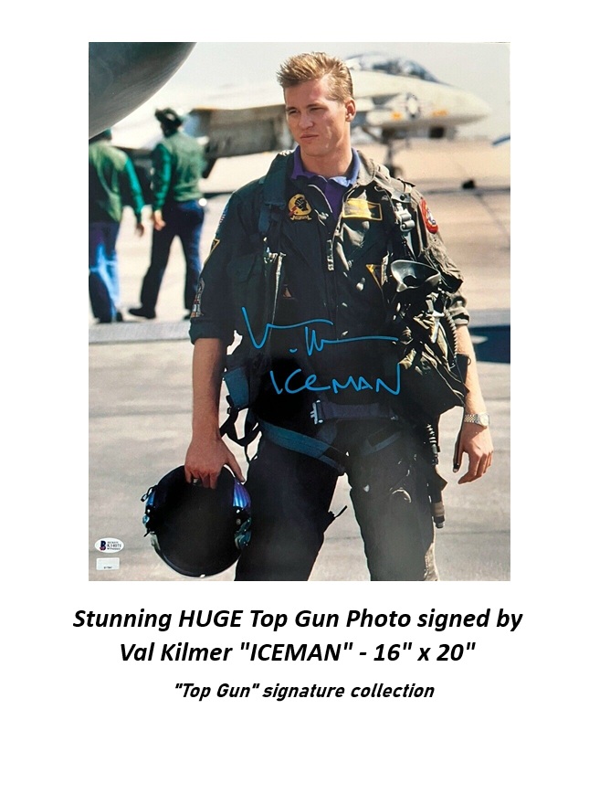 Top Gun Val Kilmer ICEMAN signed photo LARGE Certified