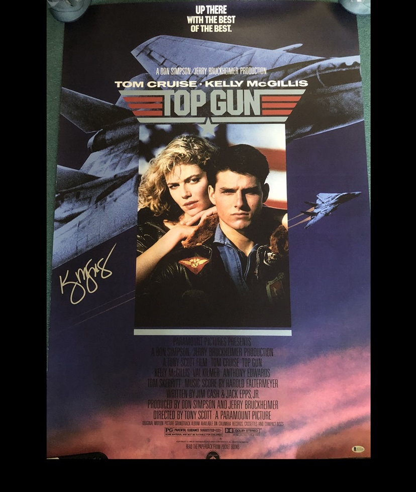Top Gun Poster signed Kelly McGillis + Beckett Witnessed