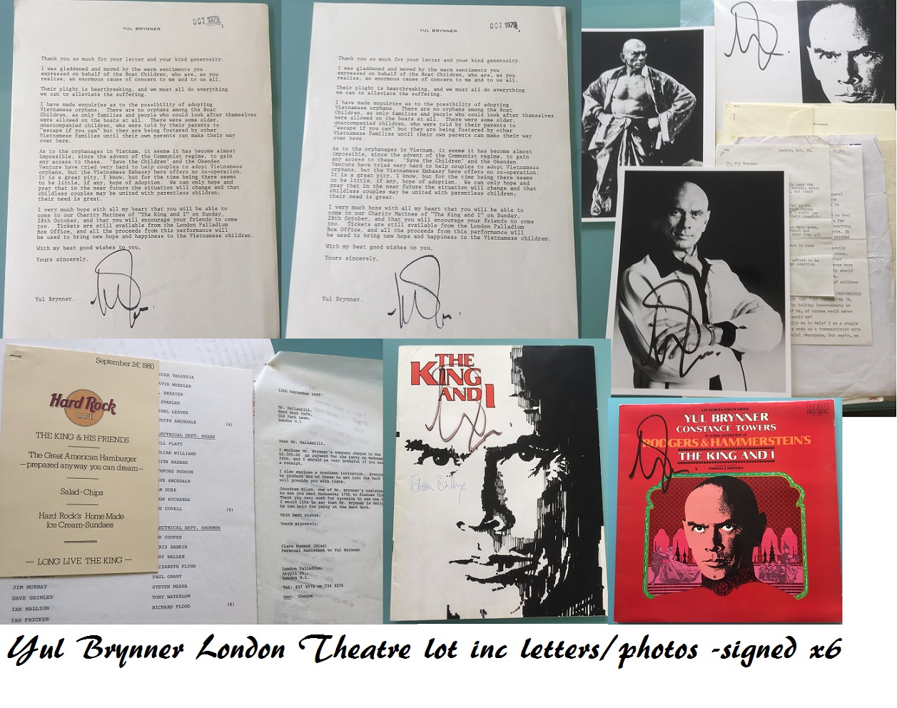 Yul Brynner The King and I MAGNIFICENT SEVEN signed collection