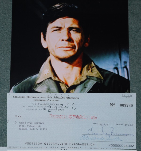 THE GREAT ESCAPE Charles Bronson Magnificent seven signed Cheque