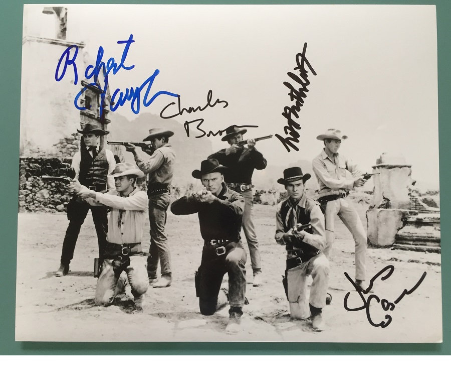 The Magnificent Seven Coburn Bronson Vaughn signed x4 UACC RD